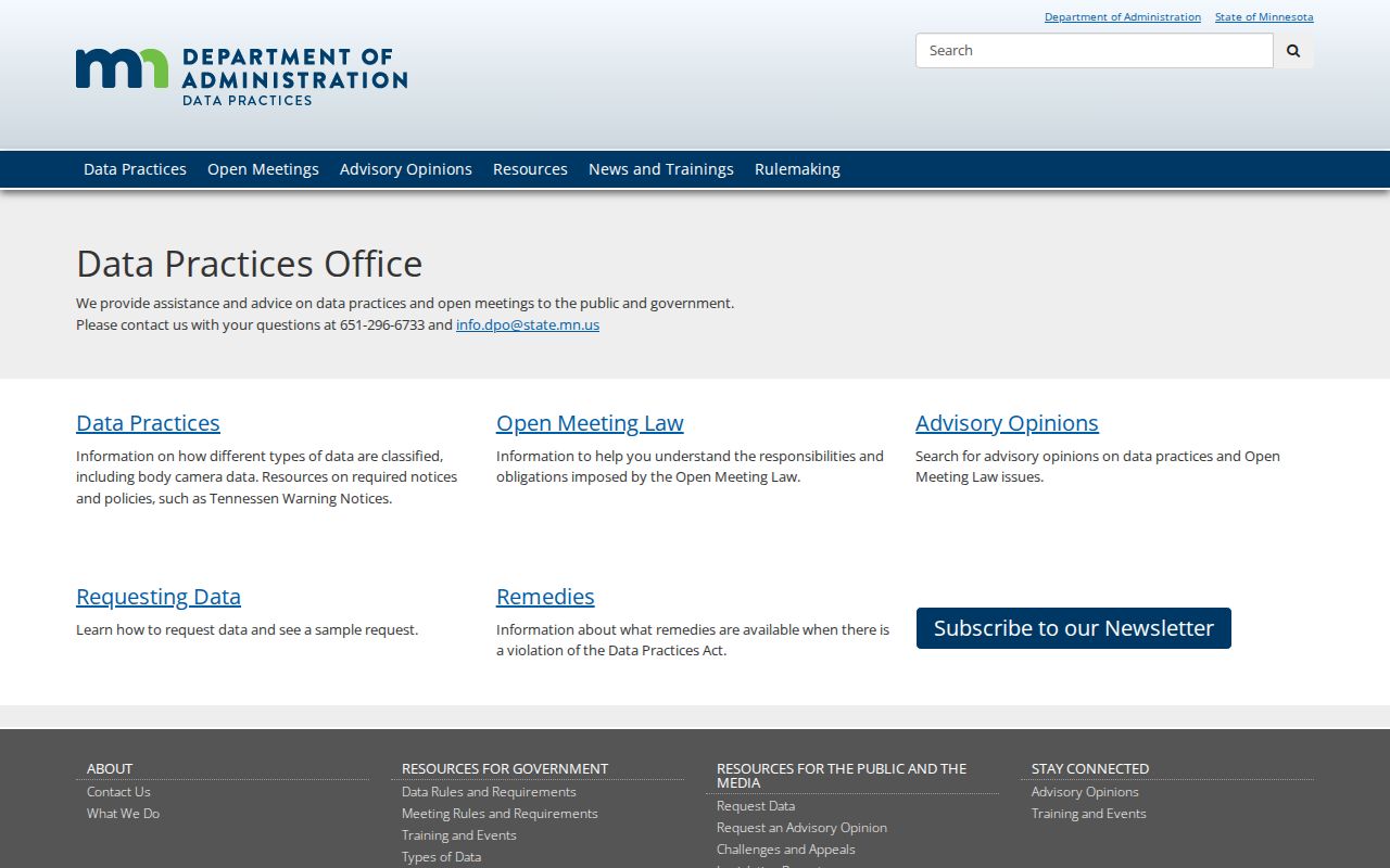 Minnesota court records Data Practices Office access information