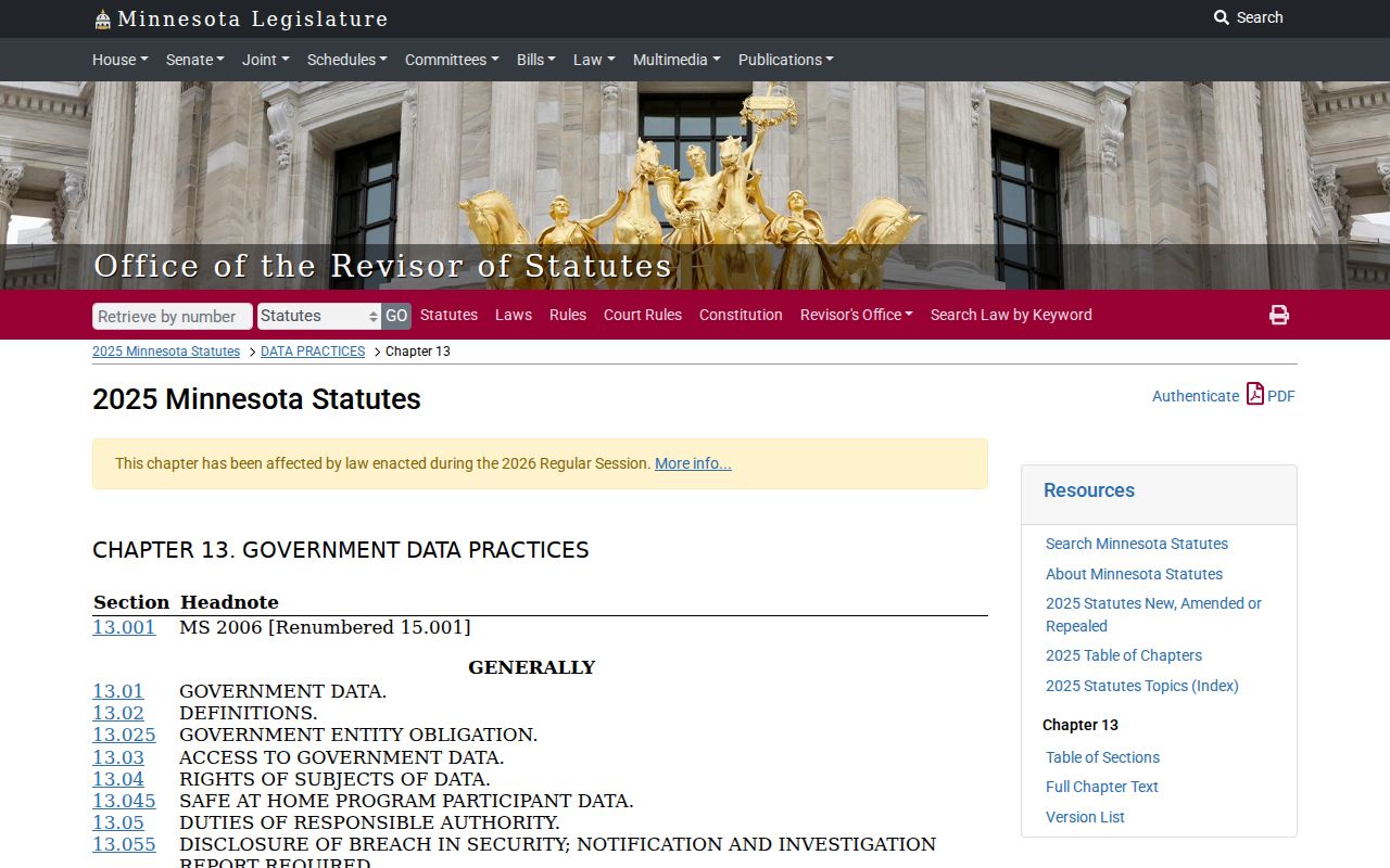 Minnesota court records and government data practices resource