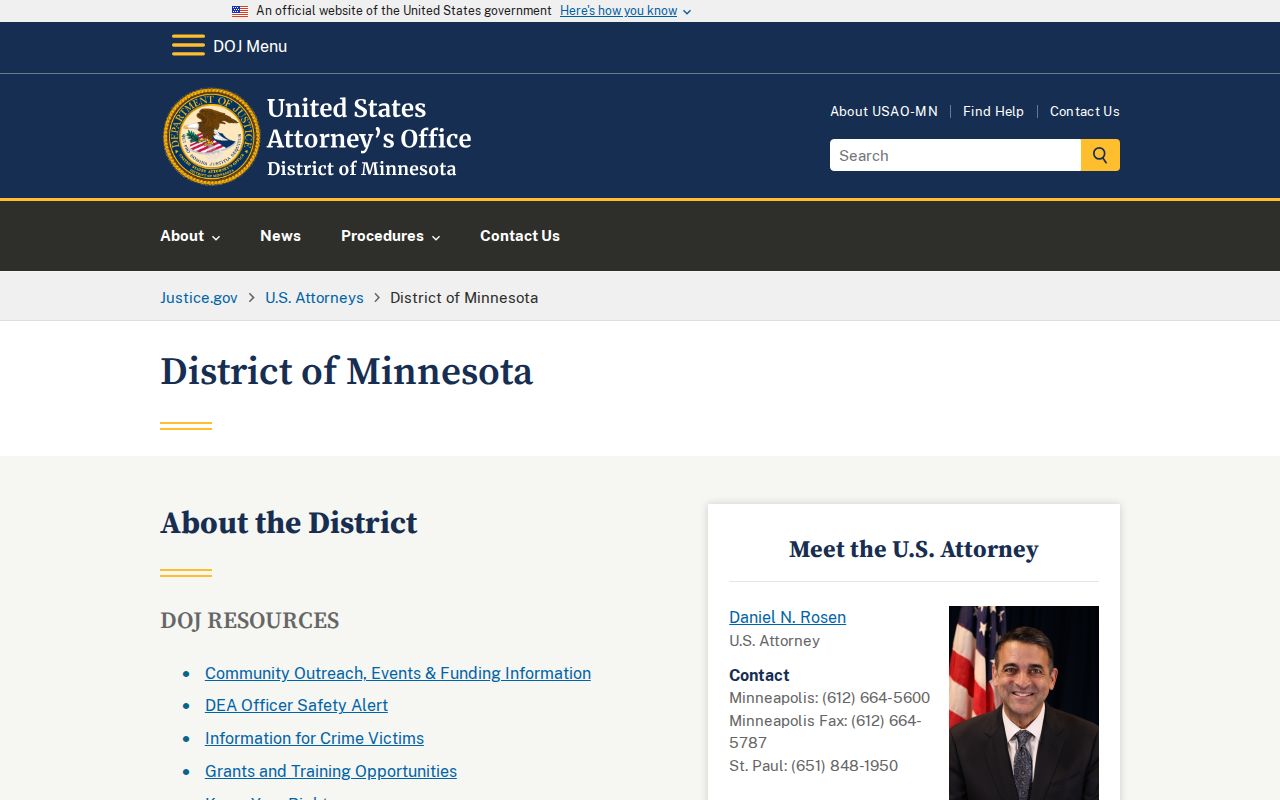 Minnesota warrant records federal prosecution source